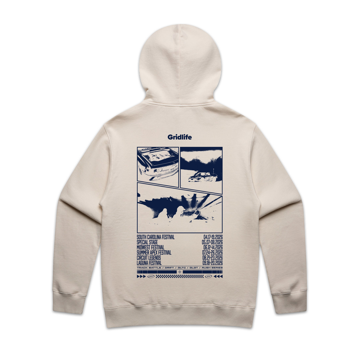 GRIDLIFE 26' Tour Hoodie - Ivory