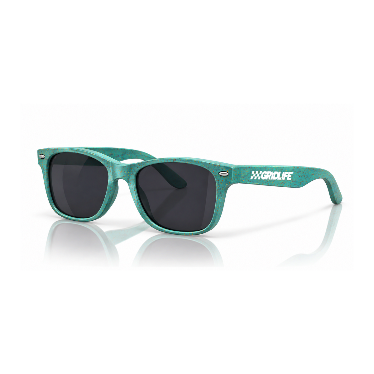 GRIDLIFE Sunglasses - Teal w/ Orange Speckle