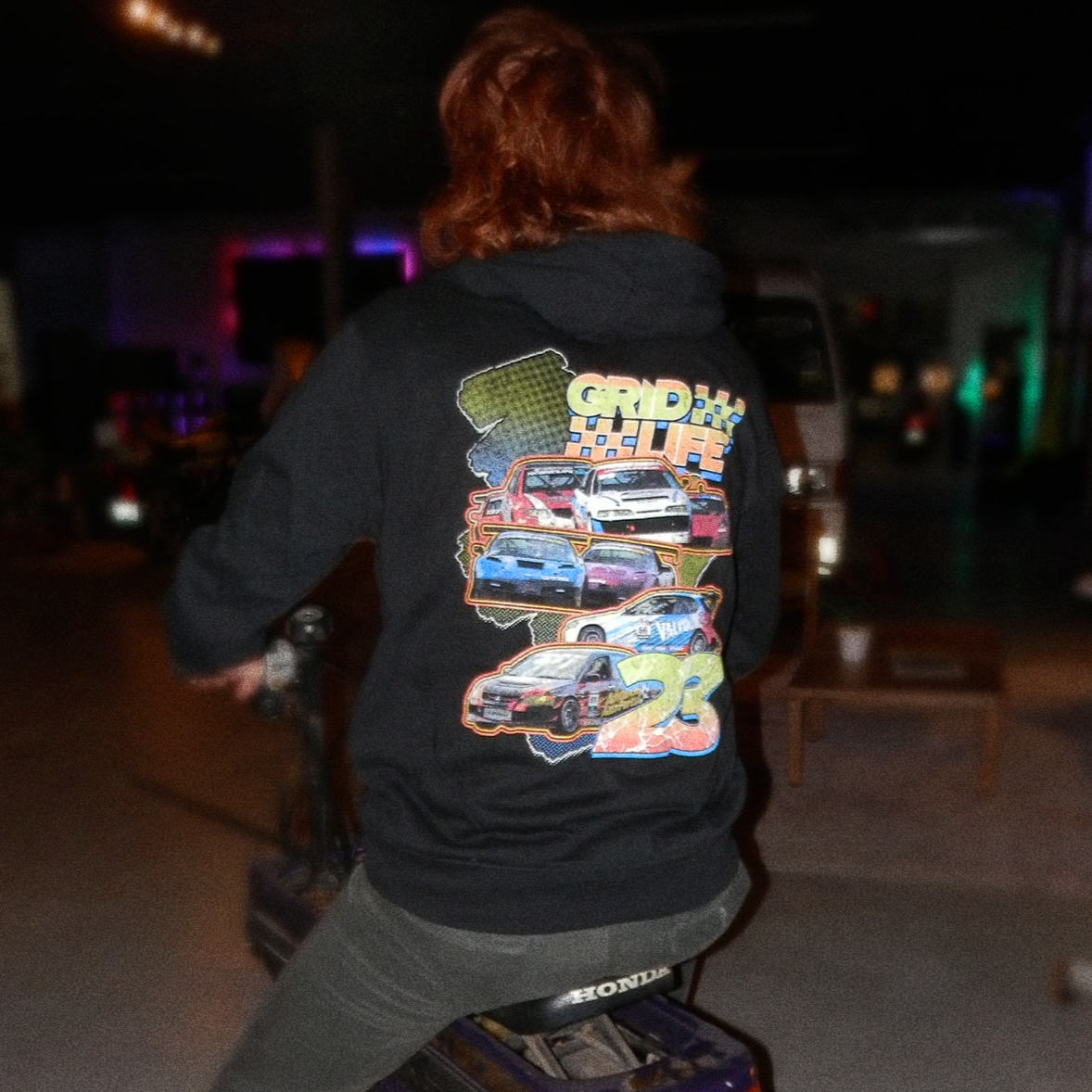 The back of the GRIDLIFE Season 23 hoodie
