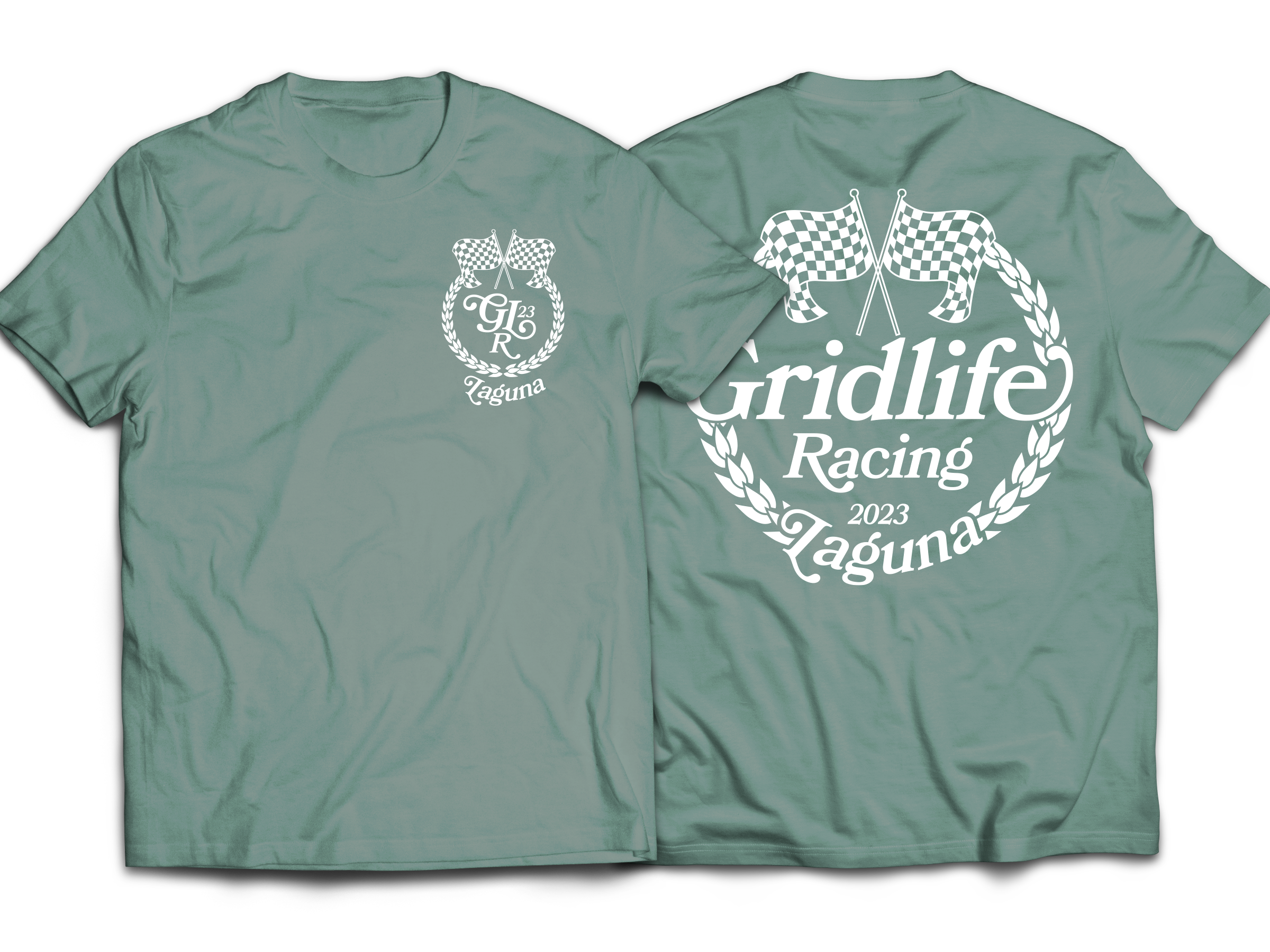 Image showing the front and back of the GRIDLIFE Racing Laguna crest
