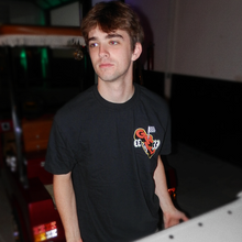 Work being done around the garage with kei truck while wearing GRIDLIFE black peekers tshirt 
