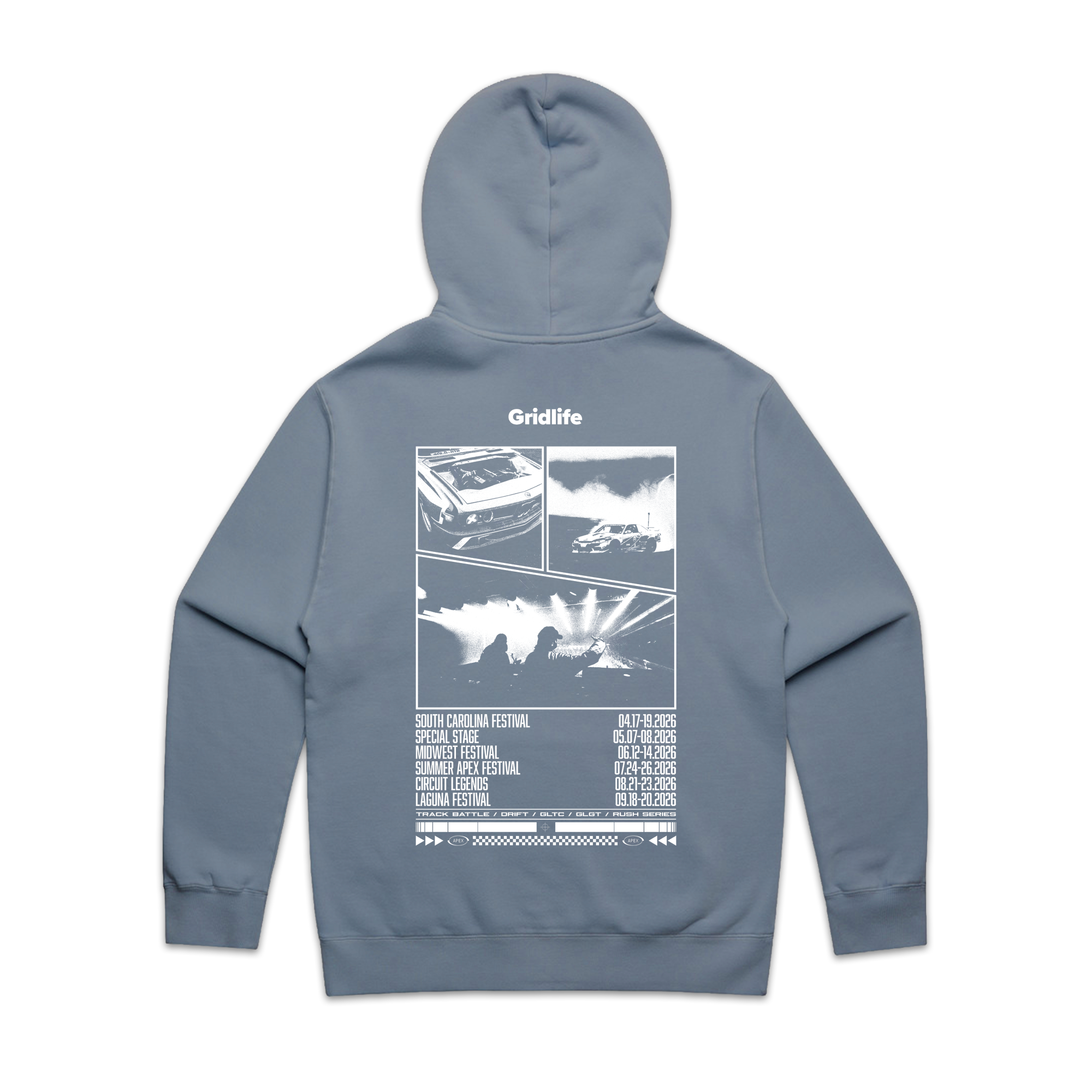 GRIDLIFE 2026 Tour Hoodie - Sky Blue