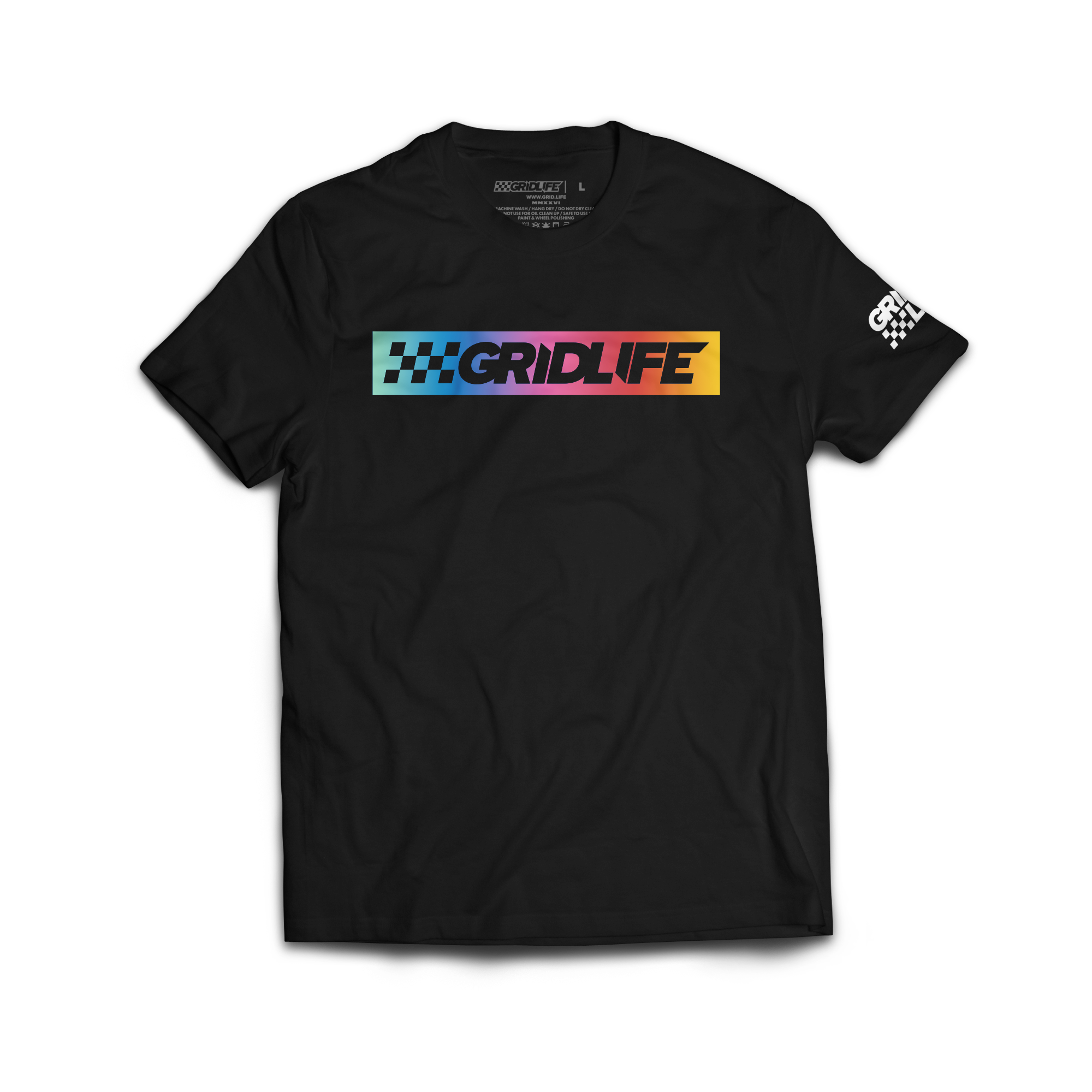 Flag Logo Tee Black + Rainbow