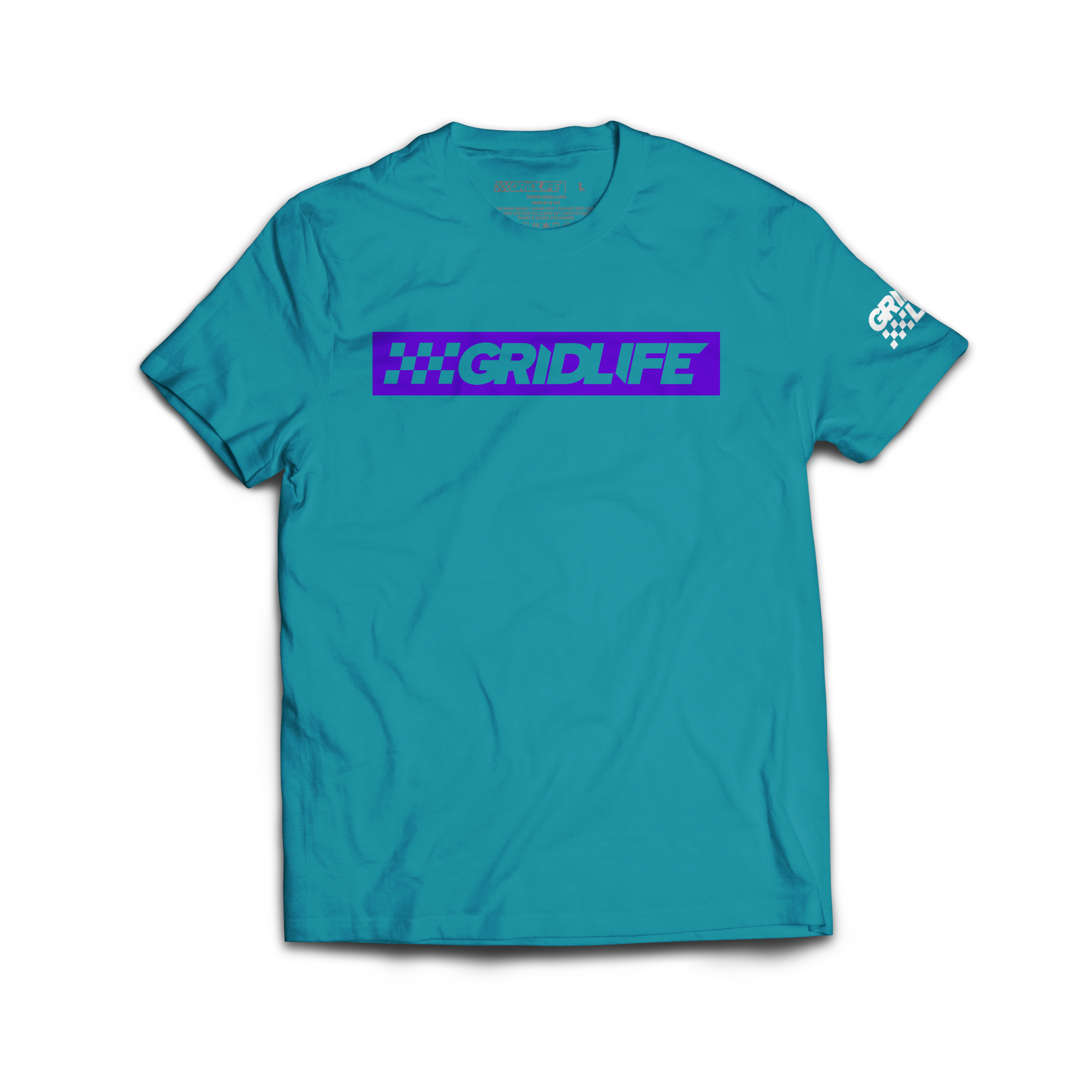Flag Logo Tee Teal + Purple