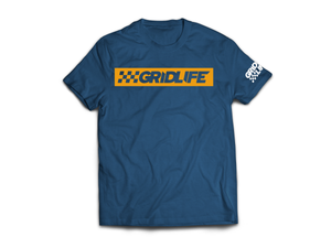 GRIDLIFE blue flag logo t shirt 