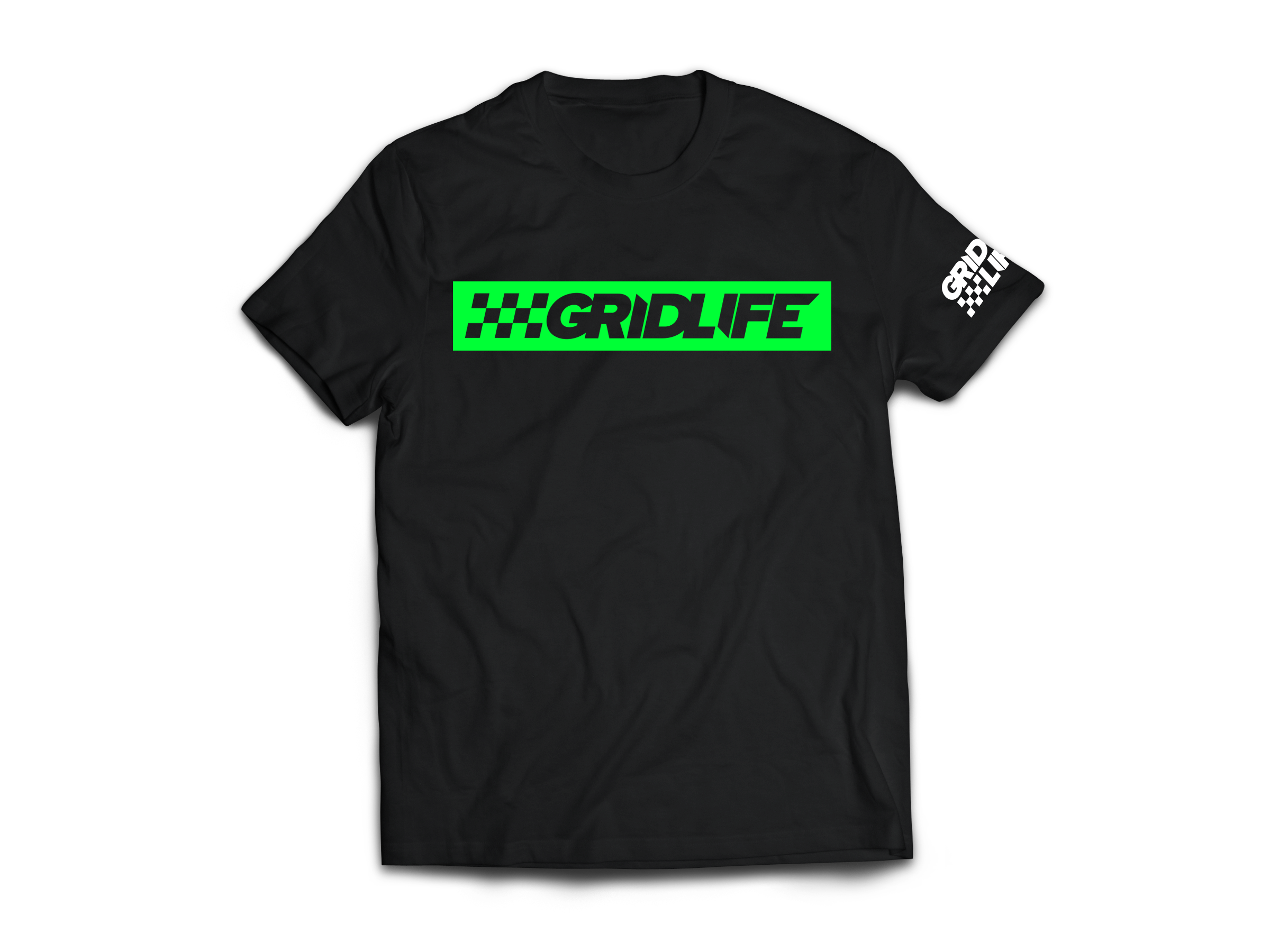 Flag Logo Tee Black + Neon Green