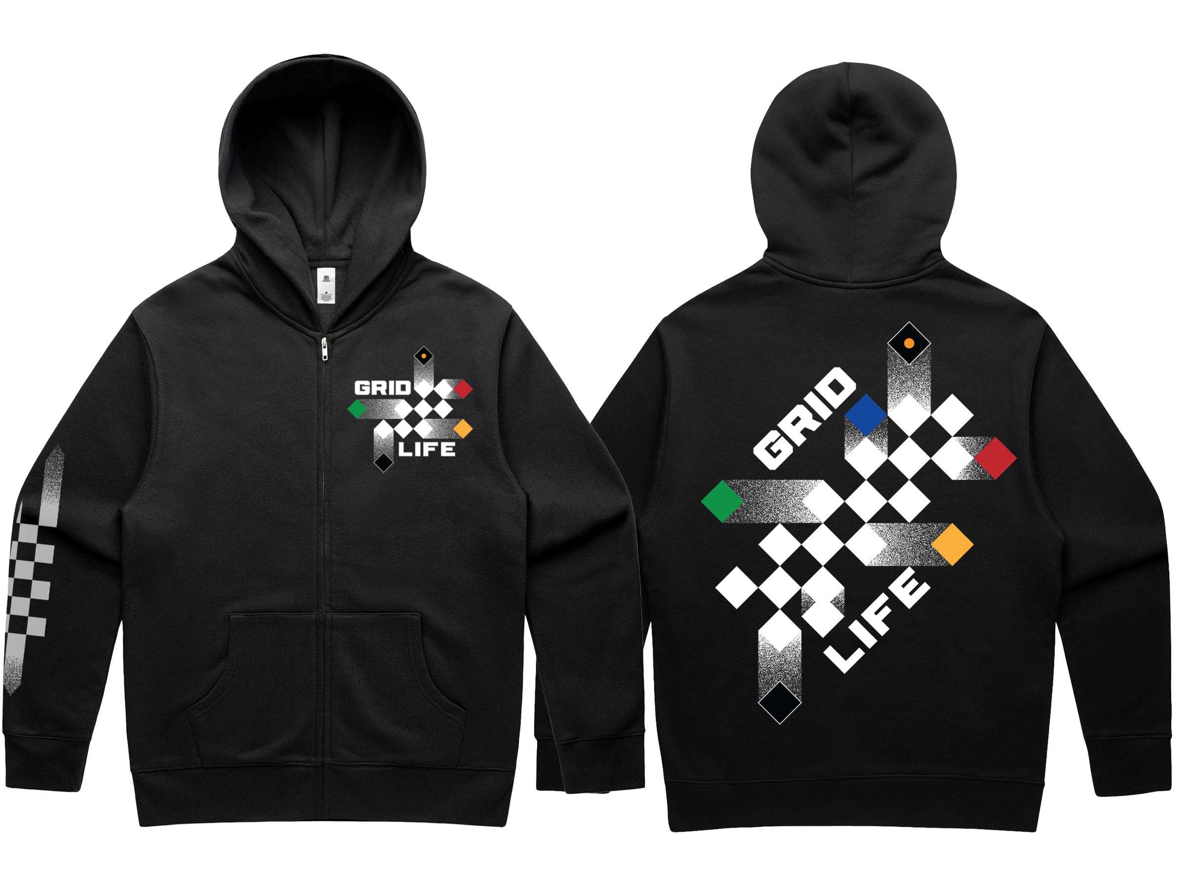 GRIDhaus Flags Zip Up Hoodie